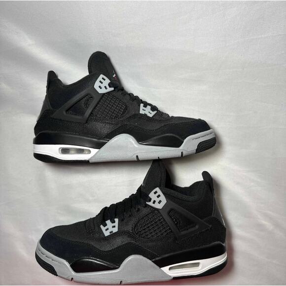 Size 6 - Nike Air Jordan 4 Retro SE GS Black Canvas Men's Shoes - Picture 2 of 11